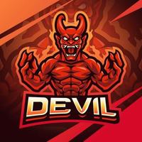 Devil Fighter Esport-Maskottchen-Logo-Design vektor