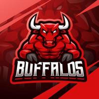 buffalo esport maskot-logotypdesign vektor