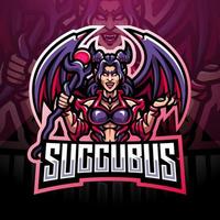 Succubus-Esport-Maskottchen-Logo-Design vektor