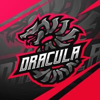 dracula schlange esport maskottchen logo design vektor