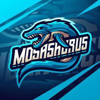 mosasaurus esport maskottchen logo design vektor