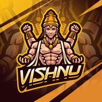 vishnu esport maskot logotyp design vektor