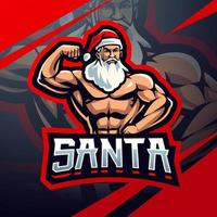 santa gym esport maskottchen logo vektor