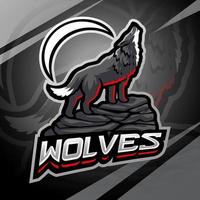 wolves esport maskot logotypdesign vektor