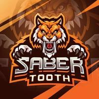 sabertand esport maskot logotyp design vektor