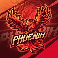 phoenix esport maskot logo design vektor