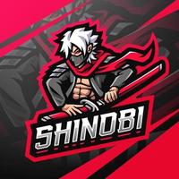 shinobi esport maskot logo design vektor
