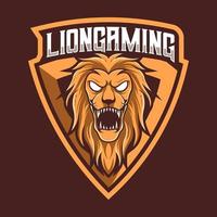 Löwen-Gaming-Maskottchen-Logo-Illustration vektor