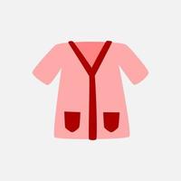 söt rosa cardigan ClipArt illustration. tillfällig vår säsong kläder ikon design resurs för affisch och baner. vektor