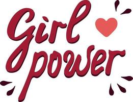 Internationaler Tag des Mädchens. Schriftzug Girl Power auf dem weißen Hintergrund. handgezeichneter Vektortext. vektor