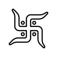 de hakkors symbol, hakkors, helig symbol av hindus av gudomlighet och andlighet ikon i linje stil design isolerat på vit bakgrund. redigerbar stroke. vektor