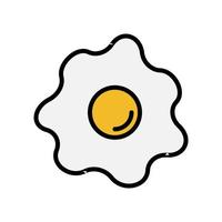 friterad ägg ikon i platt stil design isolerat på vit bakgrund. redigerbar stroke. vektor