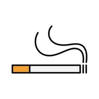 cigarett ikon i platt stil design isolerat på vit bakgrund. redigerbar stroke. vektor