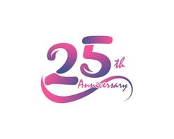 Logotyp zum 25-jährigen Jubiläum. 25-jähriges Jubiläum Vorlagendesign für kreative Poster, Flyer, Broschüren, Einladungskarten