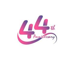 44 år årsdag logotyp. 44: e årsdag mall design för kreativ affisch, flygblad, folder, inbjudan kort vektor