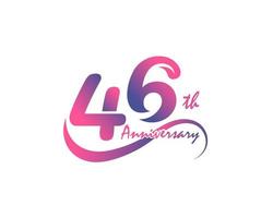 Logotyp zum 46-jährigen Jubiläum. 46-jähriges Jubiläum Vorlagendesign für kreative Poster, Flyer, Broschüren, Einladungskarten vektor
