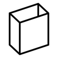 fyrkant låda ikon, översikt stil vektor