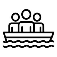 Menschen im Rettungsboot-Symbol, Umrissstil vektor