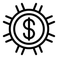 Coin-Dollar-Anfrage-Symbol, Outline-Stil vektor