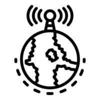 Radio Global Tower-Symbol, Umrissstil vektor