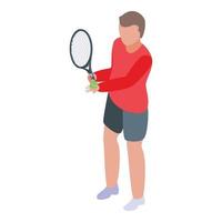 manlig tennis spelare ikon, isometrisk stil vektor