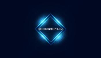 digitale quadratische abstrakte und digitale Schaltung, Kreis, Hi-Tech, Blockchain, Technologie, Kryptowährung, dezentralisiert auf blauem Hintergrund, modern, futuristisch. vektor