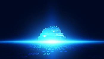 Abstrakte Cloud-Speicherung digitaler Daten auf einem Server Online-Konzept System-Host-Vermittler zur Steuerung anderer Systeme über das Internet auf einem digitalen blauen Hintergrund vektor