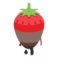 jordgubb choklad ikon, isometrisk stil vektor