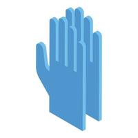 Symbol für blaue medizinische Handschuhe, isometrischer Stil vektor