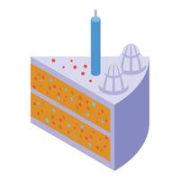 Ikone der süßen Kuchenscheibe, isometrischer Stil vektor