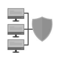 Netzwerkschutz flaches Graustufensymbol vektor