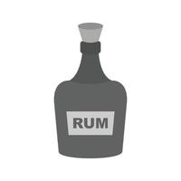flasche rum flaches graustufensymbol vektor