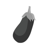 Aubergine flaches Graustufen-Symbol vektor