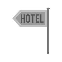 Hotelschild flaches Graustufensymbol vektor