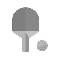Tischtennis flaches Graustufen-Symbol vektor