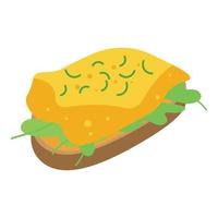 Rucola-Sandwich-Symbol, isometrischer Stil vektor