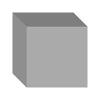 kub platt gråskale ikon vektor
