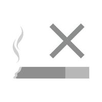 Rauchverbot flach Graustufen-Symbol vektor