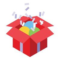 Geschenkbox-Abonnement-Symbol, isometrischer Stil vektor