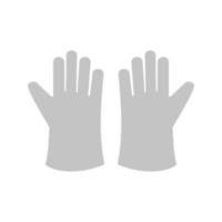 rengöring handskar platt gråskale ikon vektor