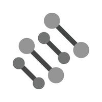 molekyl strukturera ii platt gråskale ikon vektor