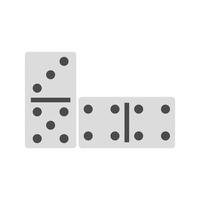 Domino-Spiel flaches Graustufen-Symbol vektor