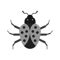 insekt platt gråskale ikon vektor