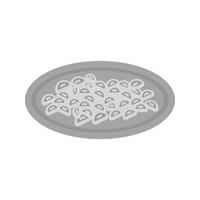 Gnocchi platt gråskale ikon vektor