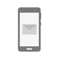 e-post app platt gråskale ikon vektor