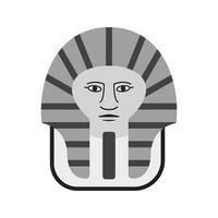 egyptisk ansikte platt gråskale ikon vektor