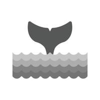 oceaner platt gråskale ikon vektor