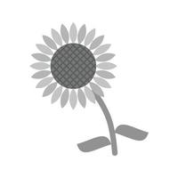 Sonnenblumen flaches Graustufensymbol vektor