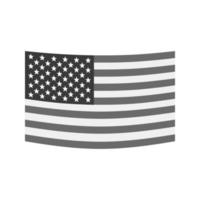 amerikan flagga platt gråskale ikon vektor