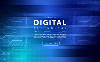 digitales technologiebanner blaugrüner hintergrundkonzept, cybertechnologie lichteffekt, abstrakte technologie, innovative zukünftige daten, internetnetzwerk, ai big data, linien punktverbindung, illustrationsvektor vektor